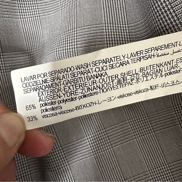NWT Zara Femme Pied-De-Poule Blanc/Noir Plaid Blazer Size 4 $49.99 - Picture 9 of 12